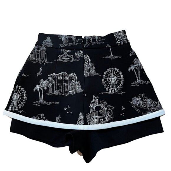 MAJE Black and White Embroidered Shorts Size XS - Picture 2 of 5